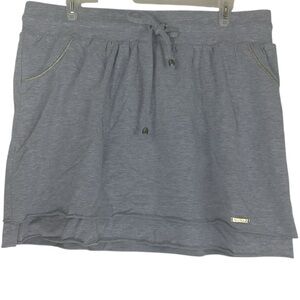 Apple Bottoms Gray Knit Skirt Women’s Plus Size Elastic Waist Drawstring Tiered